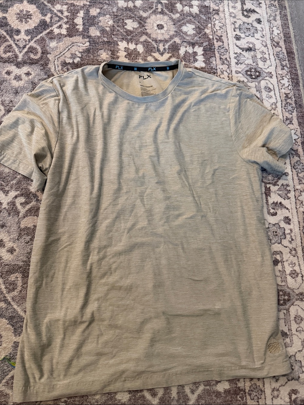 FLX Men's Short Sleeve Crew Tee in tan